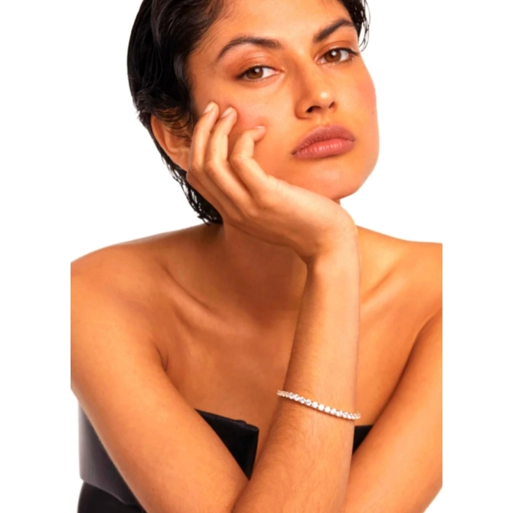 DelBec Diamond Illusion Tennis Bracelet (8.00 In) 0.50 ctw